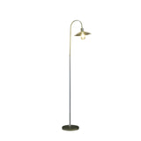 64" Gold and Arched Floor Lamp With Metal Cage Shade