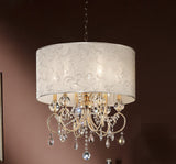 Stunning Brass Gold Finish Ceiling Lamp with Crystal Accents