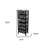 Zebra Black and White Rolling Six Drawer Tower Organizer