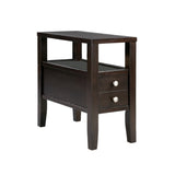 24" Brown End Table With Two Drawers