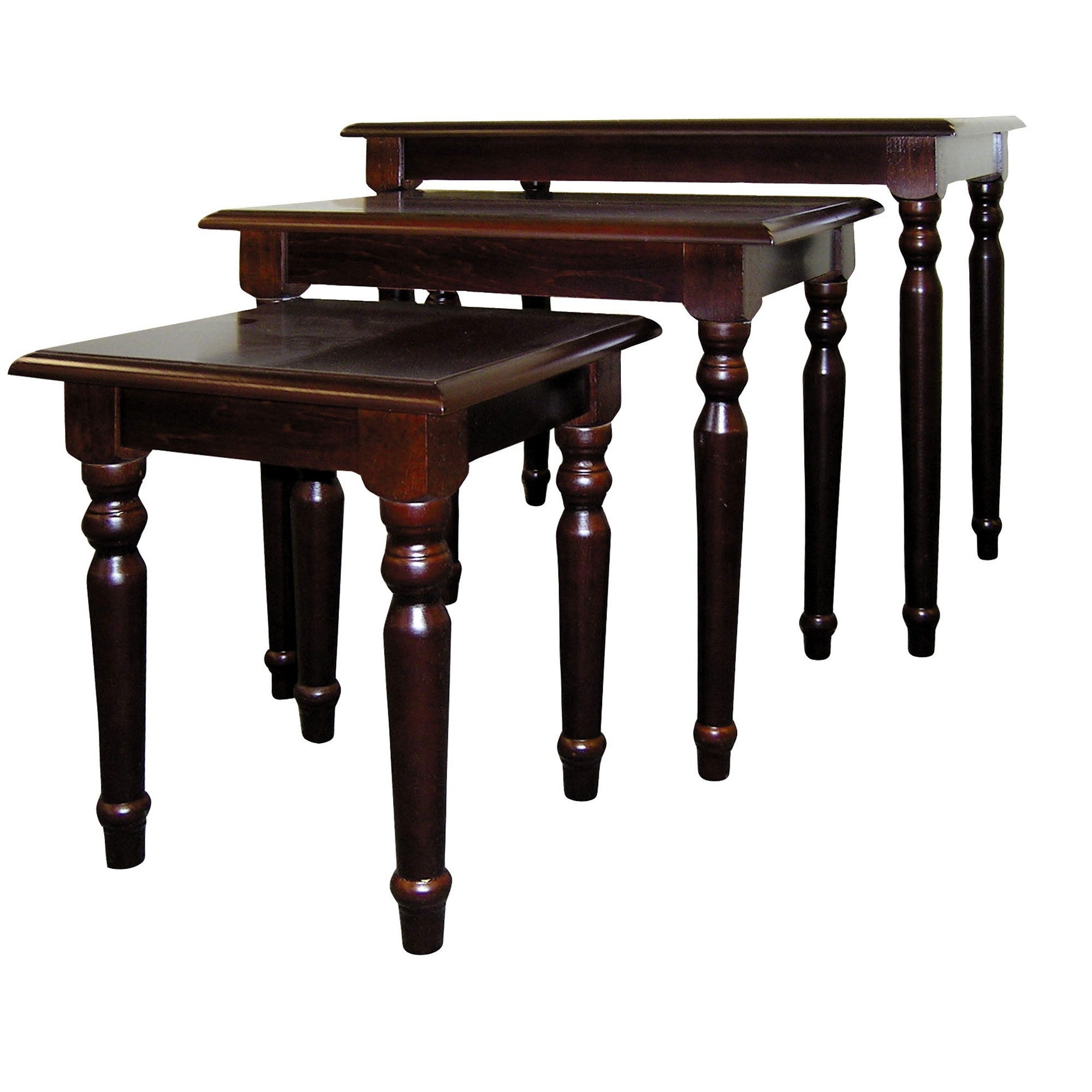 Set of Three 19" Brown Nested Tables