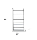 Black Four Shelf Metal Standing Book Shelf