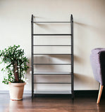 Black Four Shelf Metal Standing Book Shelf