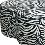 28" Black And White Polyester Blend Specialty Animal Print Storage