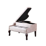 Silver Velour Baby Grand Piano Storage Bench