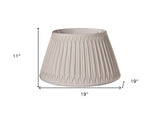 19" Cream Shallow Drum Smocked Shantung Lampshade