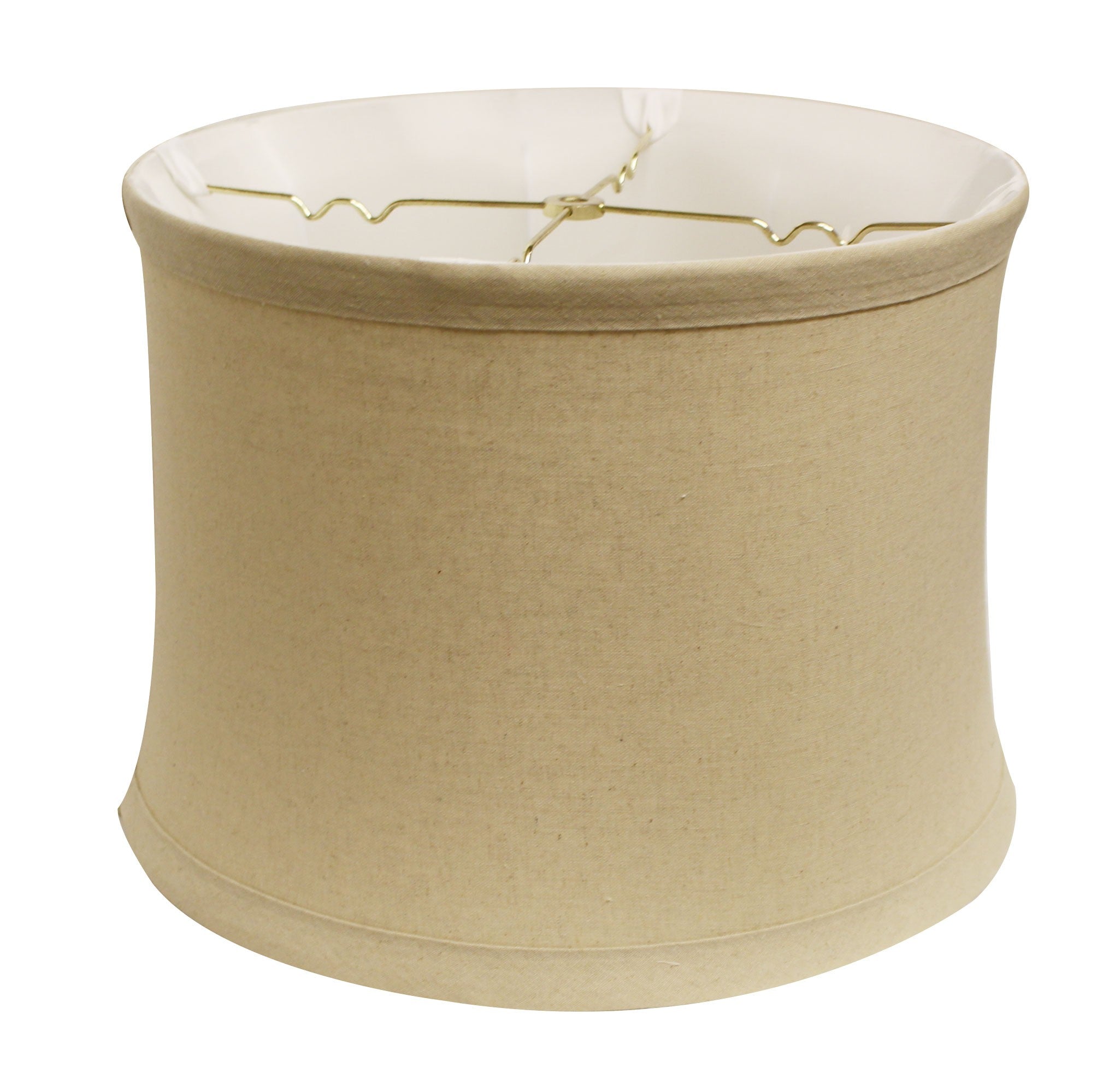 15" Rosewood Drum Trimmed Linen Lampshade