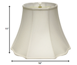 16" White Octagon Monay Shantung Lampshade