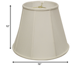 16" White Slanted Empire Monay Shantung Lampshade