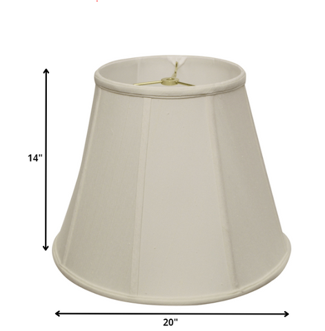 20" White Slanted Empire Monay Shantung Lampshade