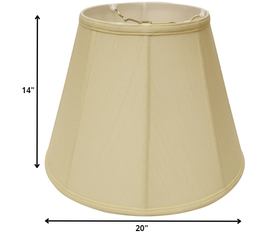 20" Antique White Slanted Empire Monay Shantung Lampshade