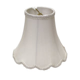 16" White Slanted Scallop Bell Monay Shantung Lampshade