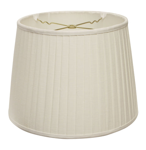 14" White Paperback Linen Lampshade with Side Pleats