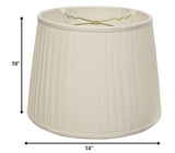 14" White Paperback Linen Lampshade with Side Pleats