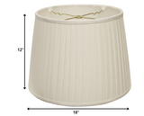 18" White Paperback Linen Lampshade with Side Pleats