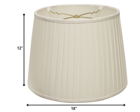 18" White Paperback Linen Lampshade with Side Pleats