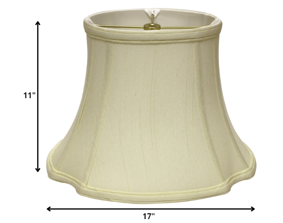 17" Ivory Reversed Oval Monay Shantung Lampshade