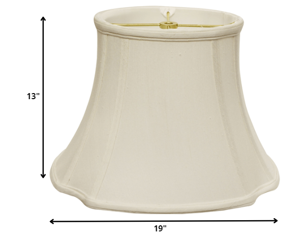 19" White Reversed Oval Monay Shantung Lampshade