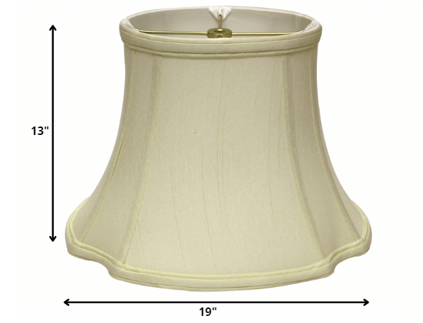 19" Ivory Reversed Oval Monay Shantung Lampshade