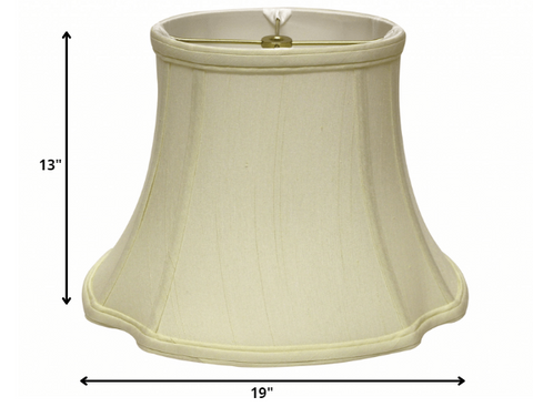 19" Ivory Reversed Oval Monay Shantung Lampshade