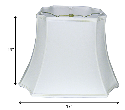17" Snow Inverted Rectangle Shantung Lampshade
