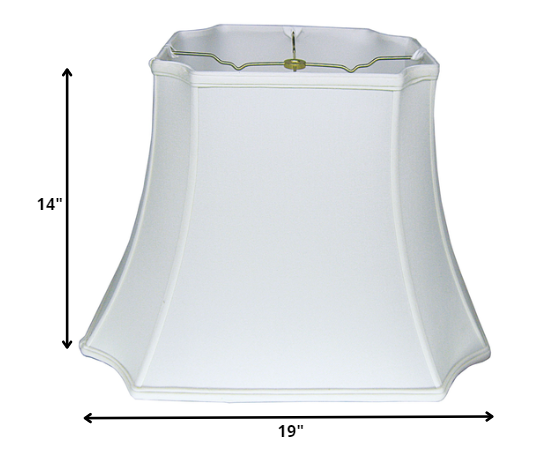 19" Snow Inverted Rectangle Shantung Lampshade
