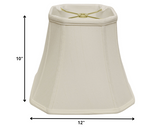 12" White Slanted Square Bell Monay Shantung Lampshade