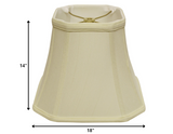 18" Ivory Slanted Square Bell Monay Shantung Lampshade