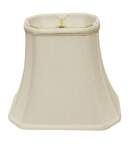 10" White Slanted Rectange Bell Monay Shantung Lampshade