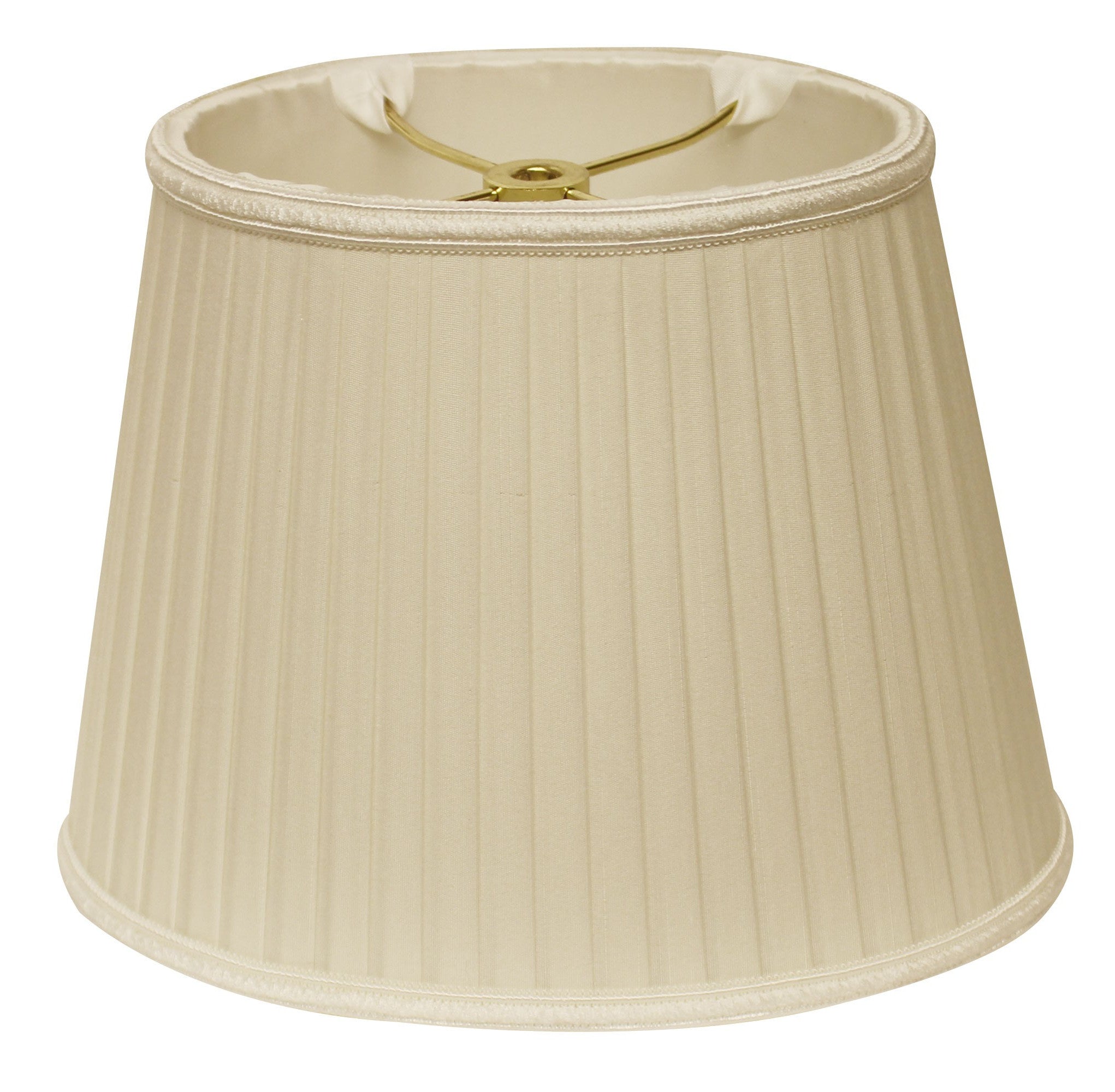 10" Ivory Oval Side Pleat Paperback Shantung Lampshade