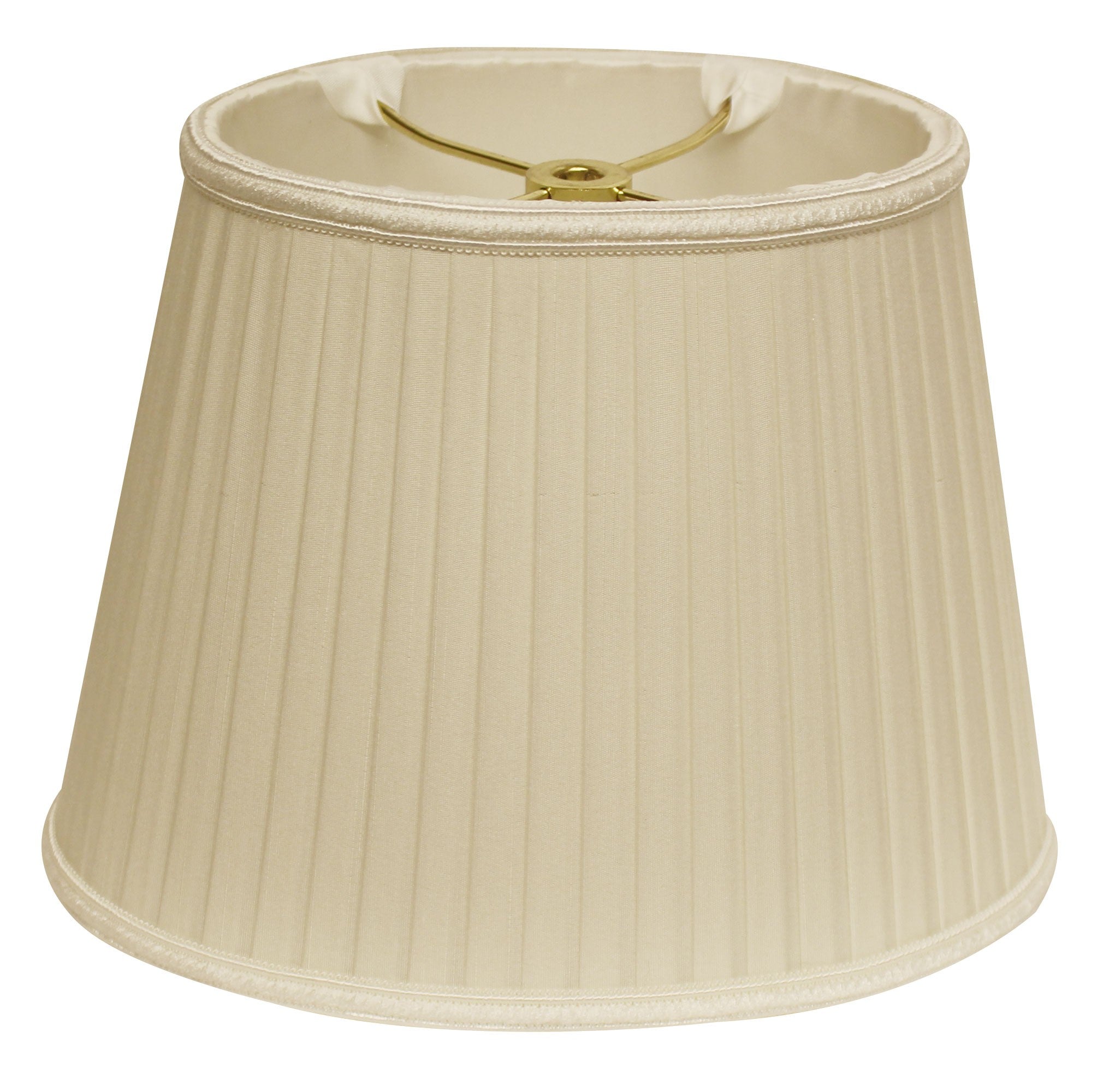 12" Ivory Oval Side Pleat Paperback Shantung Lampshade