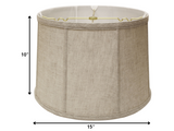 15" Cream Throwback Drum Linen Lampshade