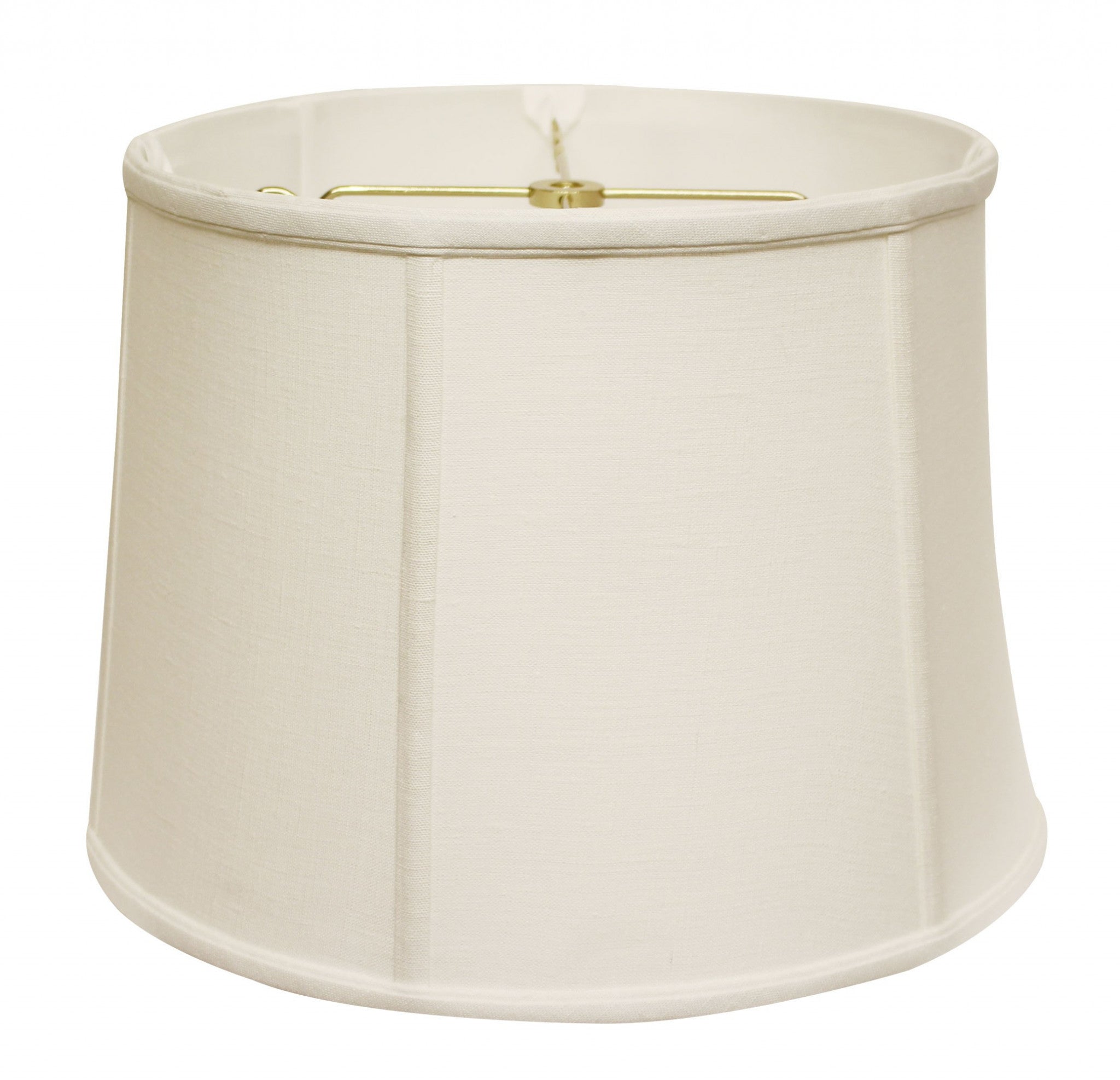 17" White Throwback Drum Linen Lampshade