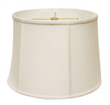 17" White Throwback Drum Linen Lampshade