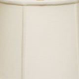 17" White Throwback Drum Linen Lampshade