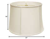 17" White Throwback Drum Linen Lampshade