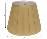 14" Primrose Slanted Crimped Box Shantung Lampshade