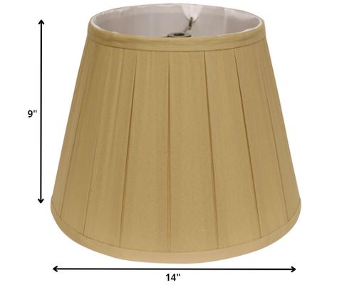 14" Primrose Slanted Crimped Box Shantung Lampshade