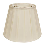 19" Ivory Slanted Crimped Box Shantung Lampshade