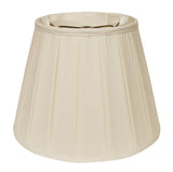 19" Ivory Slanted Crimped Box Shantung Lampshade