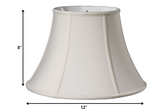 12" Cream Slanted Oval Paperback Shantung Lampshade