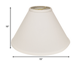 15" White Deep Cone Slanted No Slub Lampshade