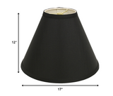 17" Jet Black Deep Cone Slanted No Shantung Lampshade