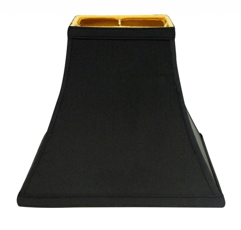 10" Black with Gold Lining Square Bell Shantung Lampshade