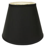 14" Black with White  Empire Deep Slanted Shantung Lampshade