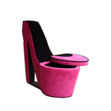 32" Pink Faux Suede Side Chair