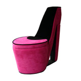 32" Pink Faux Suede Side Chair