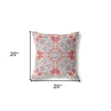 18" X 18" Purple And Red Broadcloth Floral Throw Pillow