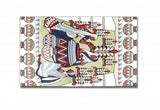 5' X 7' Muted Green And Red Abstract Area Rug