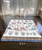 5' X 7' Maroon And Blue Southwestern Area Rug